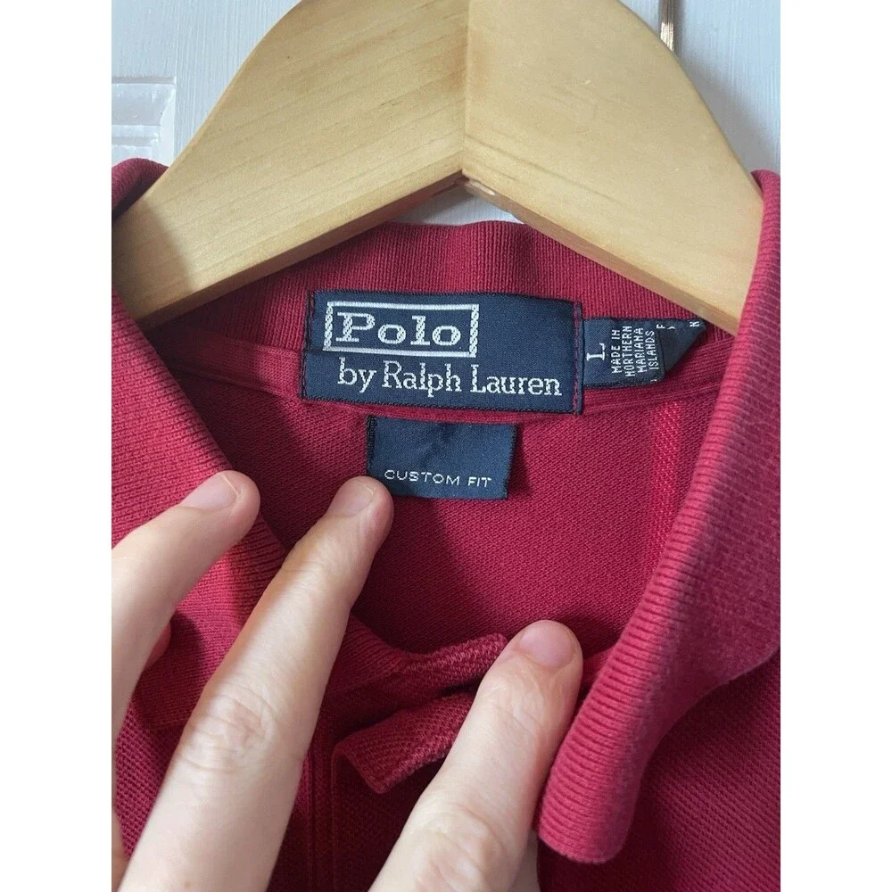 Vintage Polo Ralph Lauren Custom Fit Polo Shirt Big Pony Y2K Red Men’s Size L